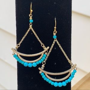 Gold and turquoise drop earrings